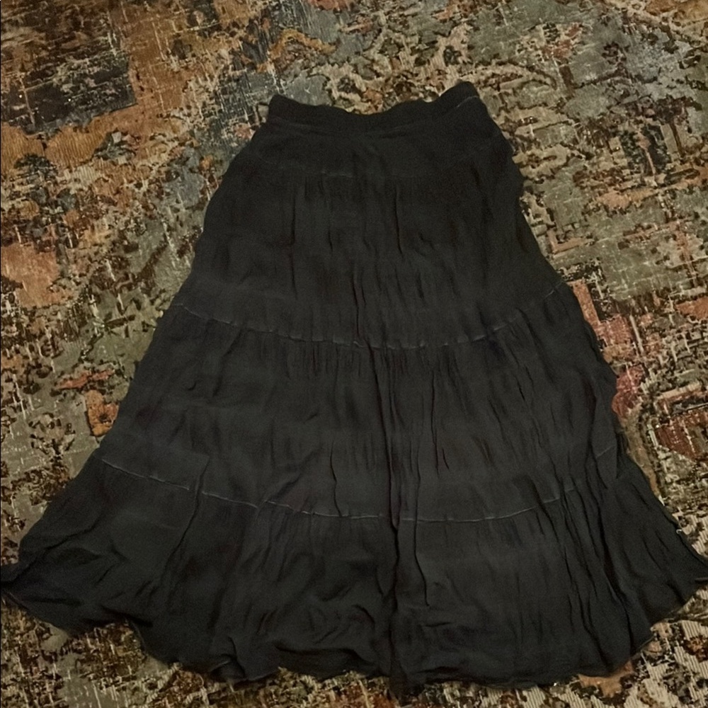 Max Studio Black Tiered Maxi Skirt for Cocktail